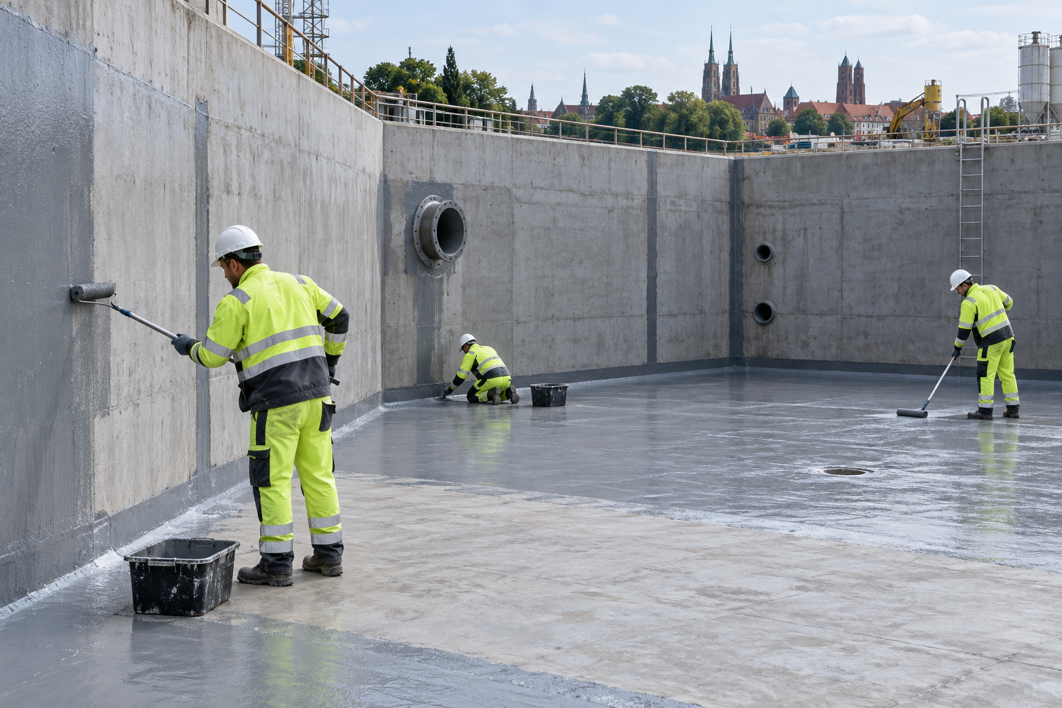 Uszczelnianie betonowego zbiornika od wewnątrz – prace techniczne